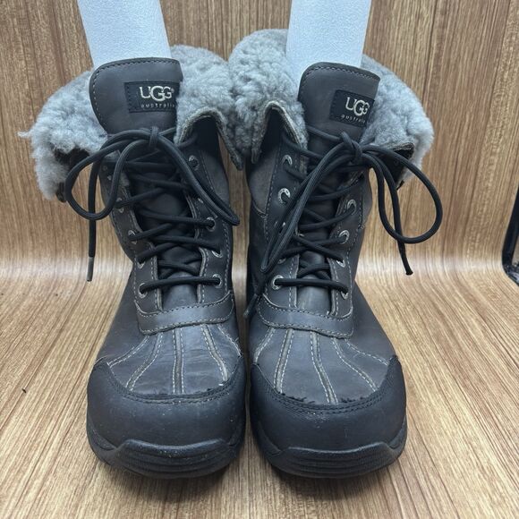 UGG Men Size 8 Gray  Waterproof Fur Vibram Leather‎ Snow Gore-Tex Boots READ main image 7